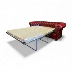 Pamono Chesterfield Sleeper Sofa in Leather