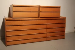 Pamono Chestnut Bedroom Set, 1960s, Set of 3 Outlet