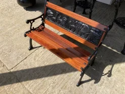 Pamono Childrens Safari Animals Themed Hand Painted Cast Iron & Mahogany Garden Bench Best