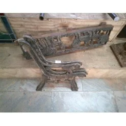 Pamono Childrens Safari Animals Themed Hand Painted Cast Iron & Mahogany Garden Bench Best