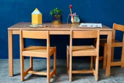 Pamono Children's Table and Chairs, 1960s, Set of 4 New