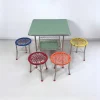 Pamono Children's Table with Colourful Folding Chairs, 1960s, Set of 5 Sale