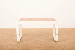 Pamono Child's Desk with White Molded Wood Legs and Wood & Red Linoleum Top, 1950s or 1960s Outlet