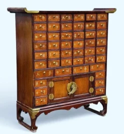 Pamono Chinese Apothecary Cabinet in Brass Clearance