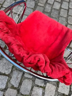 Pamono Chrome Cantilever Chair with Velvet Cushion Cover by Gastone Rinaldi Outlet