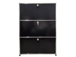 Pamono Chrome-Plated and Black Metal Wall Cabinet by Fritz Haller for USM Haller, 1980s Online