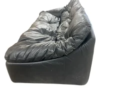 Pamono Cinna Black Leather Sofa, 1970 Best