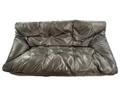 Pamono Cinna Black Leather Sofa, 1970 Best