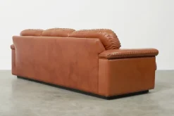 Pamono Cognac Leather Arizona Sofa and Easy Chairs attributed to Vavassori, Monza, Italy, 1970s, Set of 3 Outlet