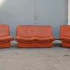 Pamono Cognac Leather Gabbiano Sofa & 2 Chairs from Lev&Lev, 1980s, Set of 3 Clearance