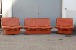 Pamono Cognac Leather Gabbiano Sofa & 2 Chairs from Lev&Lev, 1980s, Set of 3 Clearance