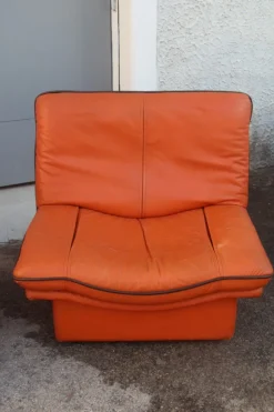 Pamono Cognac Leather Gabbiano Sofa & 2 Chairs from Lev&Lev, 1980s, Set of 3 Clearance