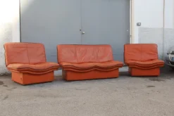 Pamono Cognac Leather Gabbiano Sofa & 2 Chairs from Lev&Lev, 1980s, Set of 3 Clearance