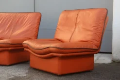 Pamono Cognac Leather Gabbiano Sofa & 2 Chairs from Lev&Lev, 1980s, Set of 3 Clearance