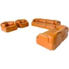 Pamono Confidential Seating Set in Cognac Leather by Alberto Rosselli for Saporiti, Italy, 1970s, Set of 4 Best