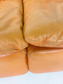 Pamono Confidential Seating Set in Cognac Leather by Alberto Rosselli for Saporiti, Italy, 1970s, Set of 4 Best