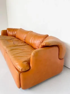 Pamono Confidential Seating Set in Cognac Leather by Alberto Rosselli for Saporiti, Italy, 1970s, Set of 4 Best