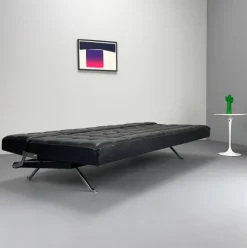 Pamono Constanze Daybed in Black Leather by Johannes Spalt for Wittmann, Vienna, 1960s Hot