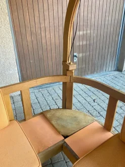 Pamono Corner Bench and Incorporated Floor Lamp attributed to Guillerme Et Chambron Outlet
