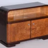 Pamono Czech Art Deco Cabinet in Oak, Maple and Glass, 1930s Sale