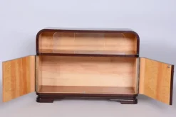Pamono Czech Art Deco Cabinet in Oak, Maple and Glass, 1930s Sale
