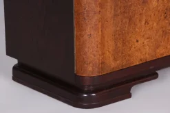 Pamono Czech Art Deco Cabinet in Oak, Maple and Glass, 1930s Sale