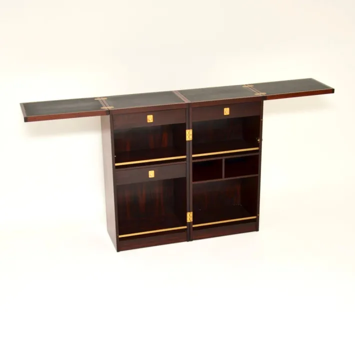 Pamono Danish Captain's Bar attributed to Reno Wahl Iversen for Dyrlund, 1960s Outlet