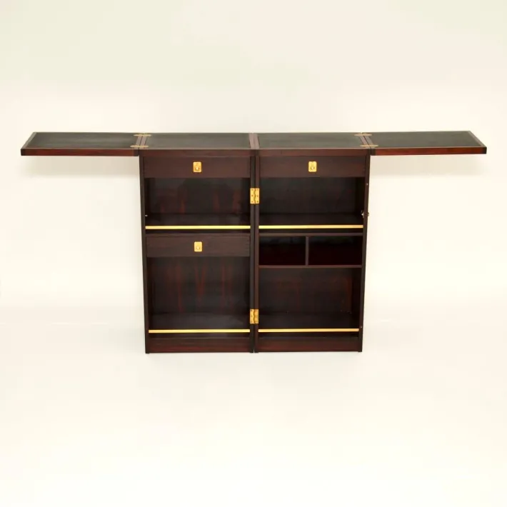 Pamono Danish Captain's Bar attributed to Reno Wahl Iversen for Dyrlund, 1960s Outlet