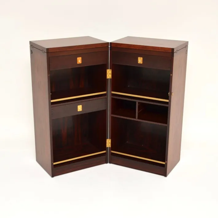 Pamono Danish Captain's Bar attributed to Reno Wahl Iversen for Dyrlund, 1960s Outlet