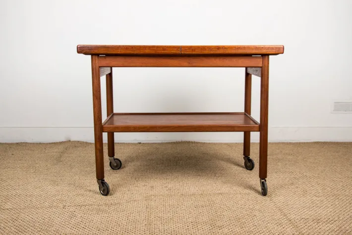 Pamono Danish Extendable Two-Tier Teak Serving Trolley by Kurt Ostervig for Jason Mobler, 1960 Sale