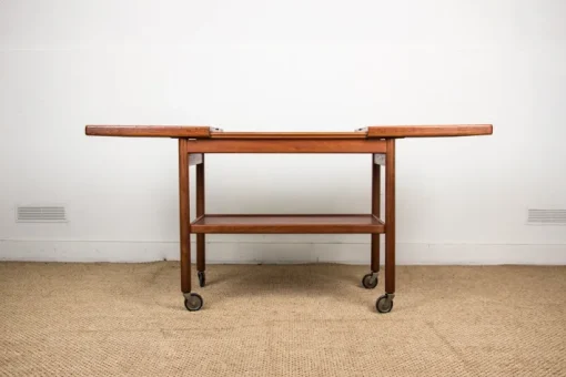 Pamono Danish Extendable Two-Tier Teak Serving Trolley by Kurt Ostervig for Jason Mobler, 1960 Sale