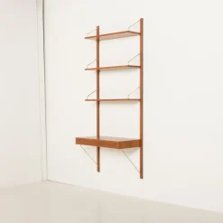 Pamono Danish Home Office Shelving Unit with Desk by Poul Cadovius, 1970s Outlet