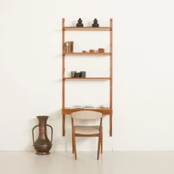 Pamono Danish Home Office Shelving Unit with Desk by Poul Cadovius, 1970s Outlet