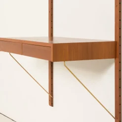 Pamono Danish Home Office Shelving Unit with Desk by Poul Cadovius, 1970s Outlet