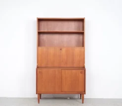 Pamono Danish Illuminated Bookcase with Bar, 1960s Clearance