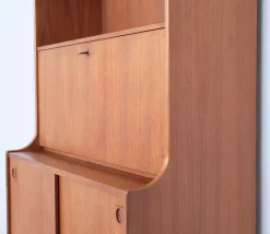 Pamono Danish Illuminated Bookcase with Bar, 1960s Clearance