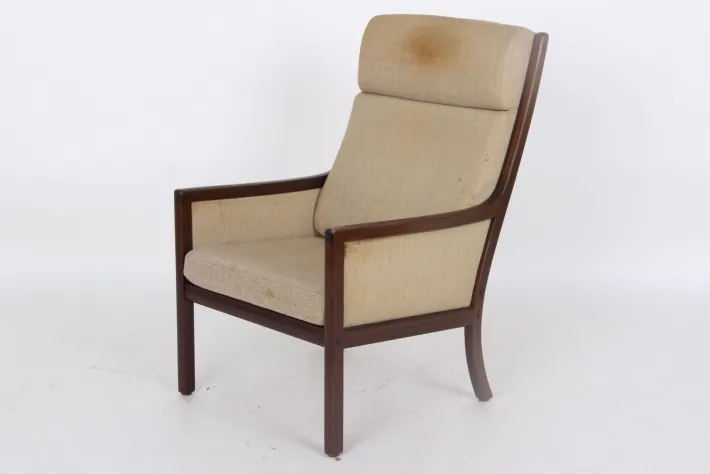 Pamono Danish Mahogany Armchair by Ole Wanscher for Poul Jeppesens Møbelfabrik, 1960s Online