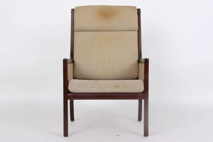 Pamono Danish Mahogany Armchair by Ole Wanscher for Poul Jeppesens Møbelfabrik, 1960s Online