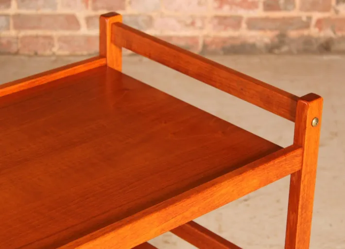 Pamono Danish Mid-Century 2-Tier Teak Trolley on Casters, 1970s Hot