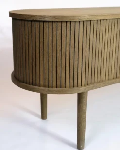 Pamono Danish Modern TV Cabinet in Oiled Oak with Venetian Blinds Best