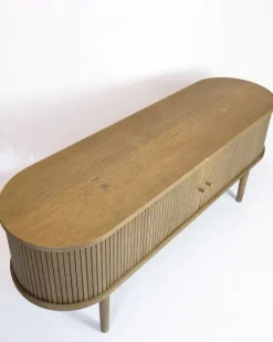 Pamono Danish Modern TV Cabinet in Oiled Oak with Venetian Blinds Best