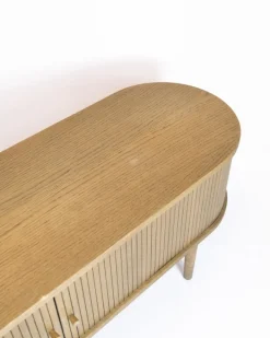 Pamono Danish Modern TV Cabinet in Oiled Oak with Venetian Blinds Best