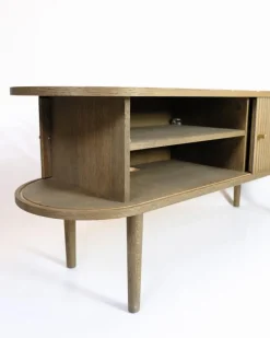 Pamono Danish Modern TV Cabinet in Oiled Oak with Venetian Blinds Best