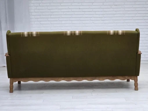 Pamono Danish Oak and Wool 3-Seater Sofa, 1970s Sale