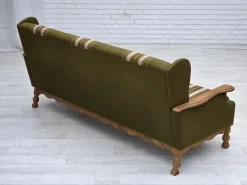 Pamono Danish Oak and Wool 3-Seater Sofa, 1970s Sale