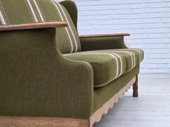 Pamono Danish Oak and Wool 3-Seater Sofa, 1970s Sale