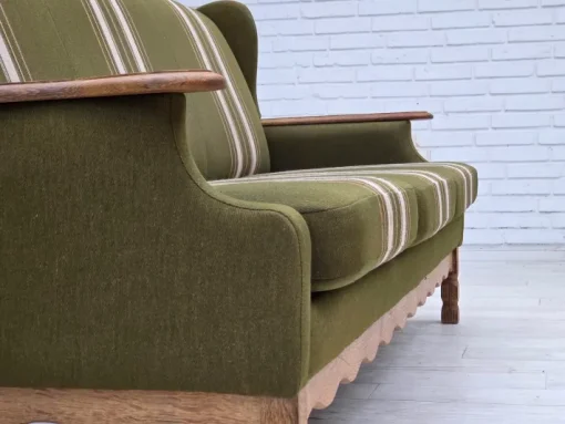 Pamono Danish Oak and Wool 3-Seater Sofa, 1970s Sale