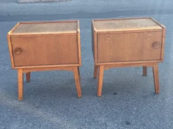 Pamono Danish Oak Nightstands, 1940s, Set of 2
