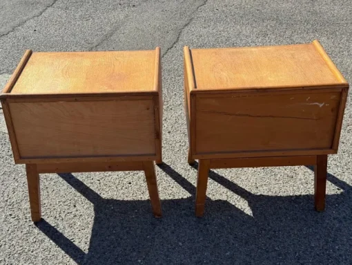 Pamono Danish Oak Nightstands, 1940s, Set of 2
