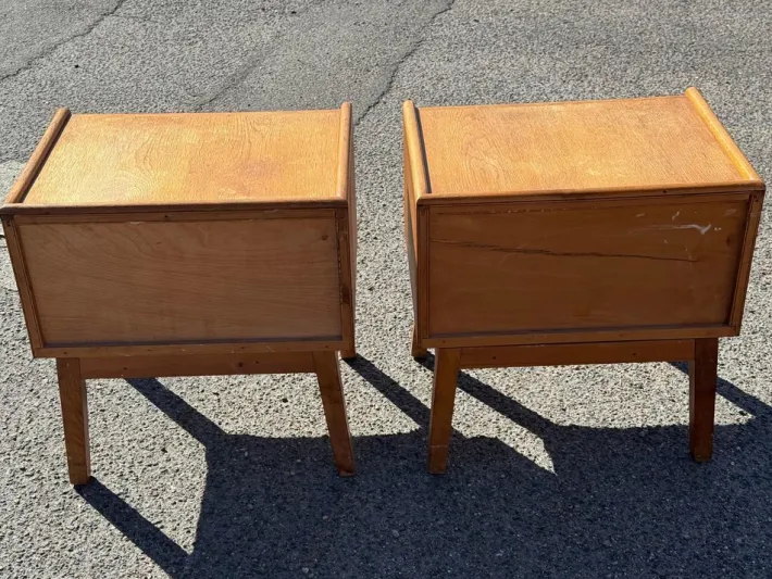 Pamono Danish Oak Nightstands, 1940s, Set of 2
